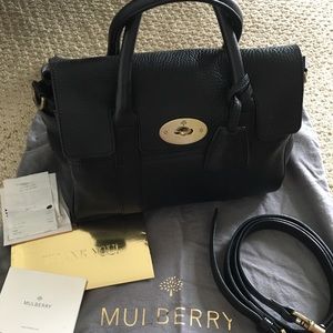 Mulberry Small Bayswater Satchel Black w receipt